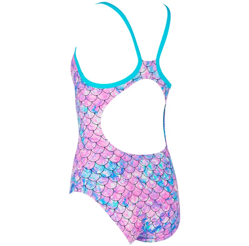 Zoggs Ladies Ecofeel Silver Lined Strikeback Swimsuit Sirene Sparkle-1